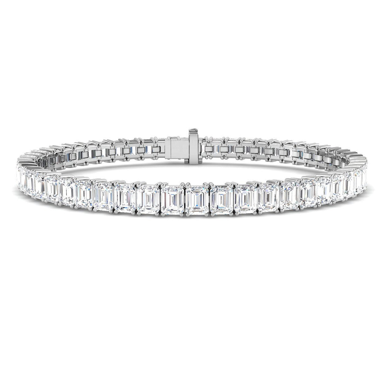 Emerald Diamond Bracelet, 18K Yellow Gold Bracelet, Diamond Link Bracelet, Luxury Diamond Bracelet
