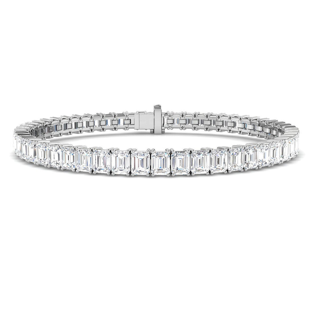 Emerald Diamond Bracelet, 18K Yellow Gold Bracelet, Diamond Link Bracelet, Luxury Diamond Bracelet
