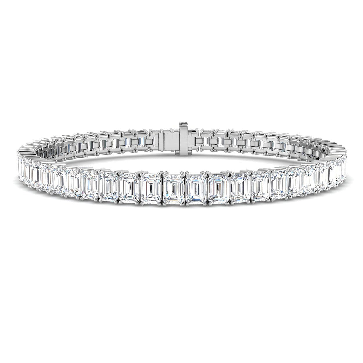 Emerald Diamond Bracelet, 18K Yellow Gold Bracelet, Diamond Link Bracelet, Luxury Diamond Bracelet