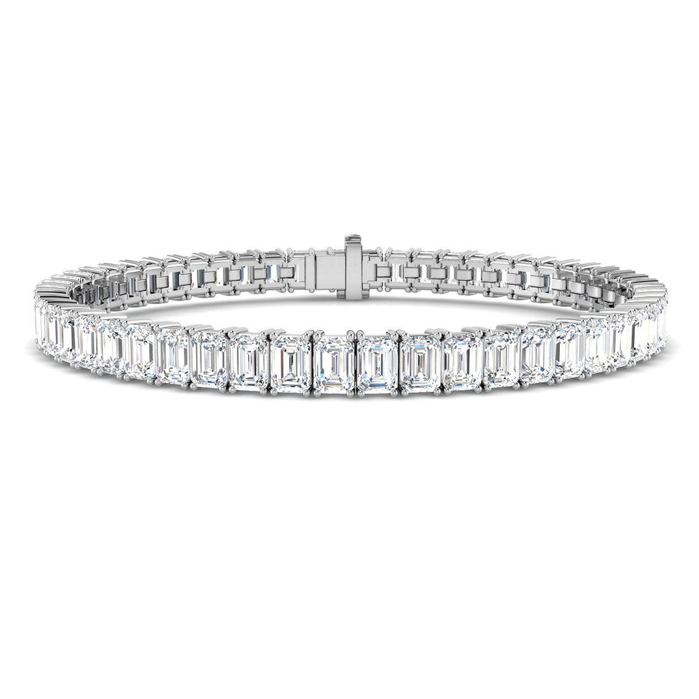 Emerald Diamond Bracelet, 18K Yellow Gold Bracelet, Diamond Link Bracelet, Luxury Diamond Bracelet