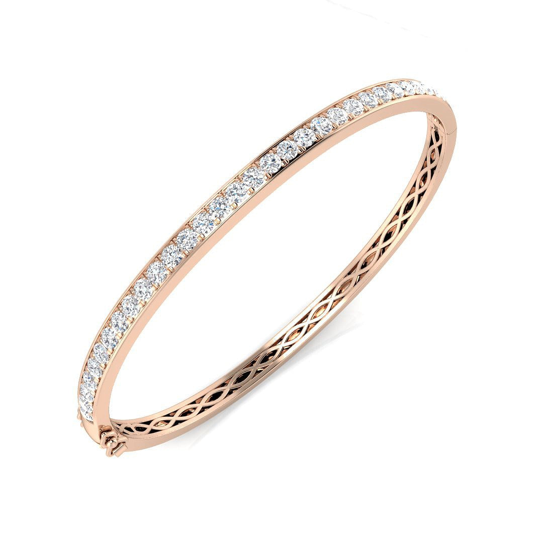 Clover Diamant-Kettenarmband mit Lünetten- und Pavé-Fassung aus Naturdiamanten in Platin