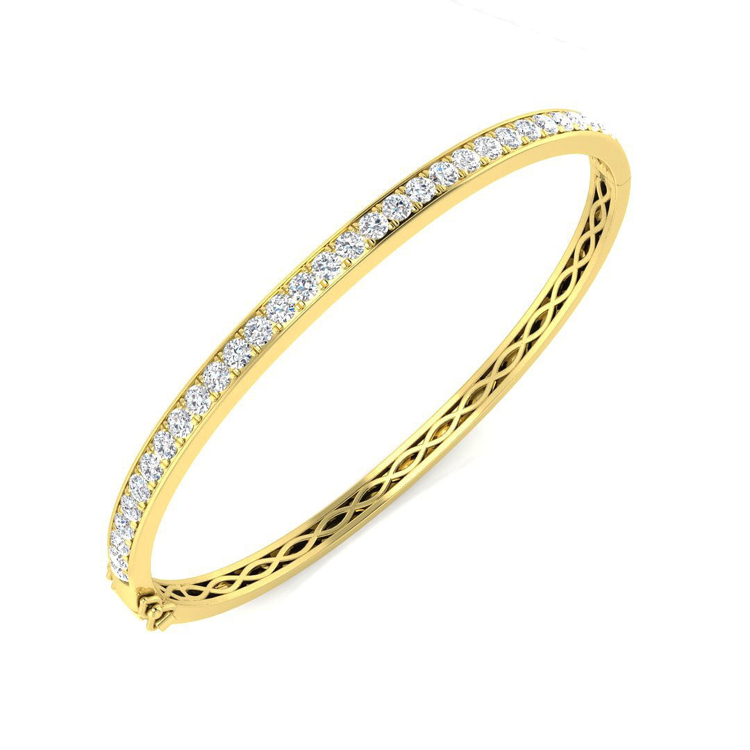 Clover Diamant-Kettenarmband mit Lünetten- und Pavé-Fassung aus Naturdiamanten in Platin