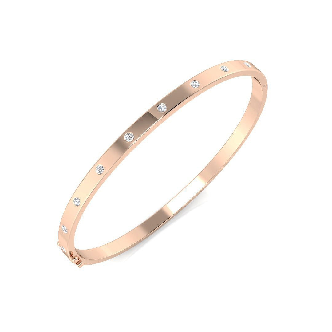 Clover Diamant-Kettenarmband mit Lünetten- und Pavé-Fassung aus Naturdiamanten in Platin