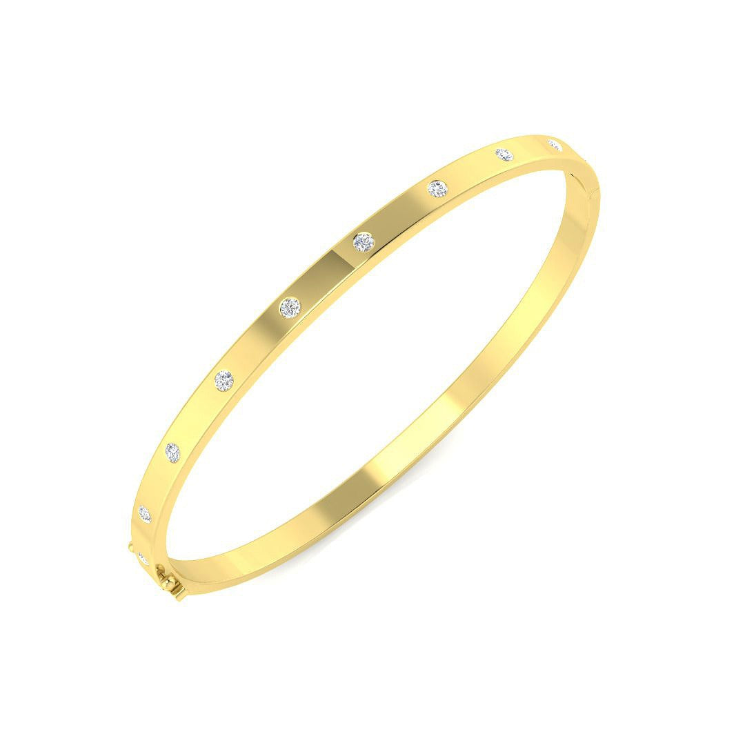 Clover Diamant-Kettenarmband mit Lünetten- und Pavé-Fassung aus Naturdiamanten in Platin