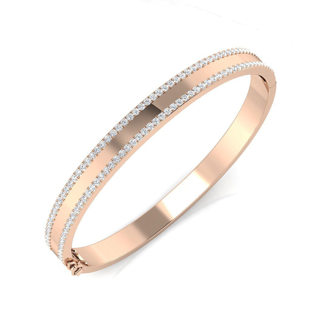 Clover Diamant-Kettenarmband mit Lünetten- und Pavé-Fassung aus Naturdiamanten in Platin