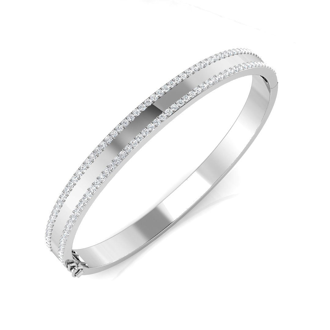Clover Diamant-Kettenarmband mit Lünetten- und Pavé-Fassung aus Naturdiamanten in Platin