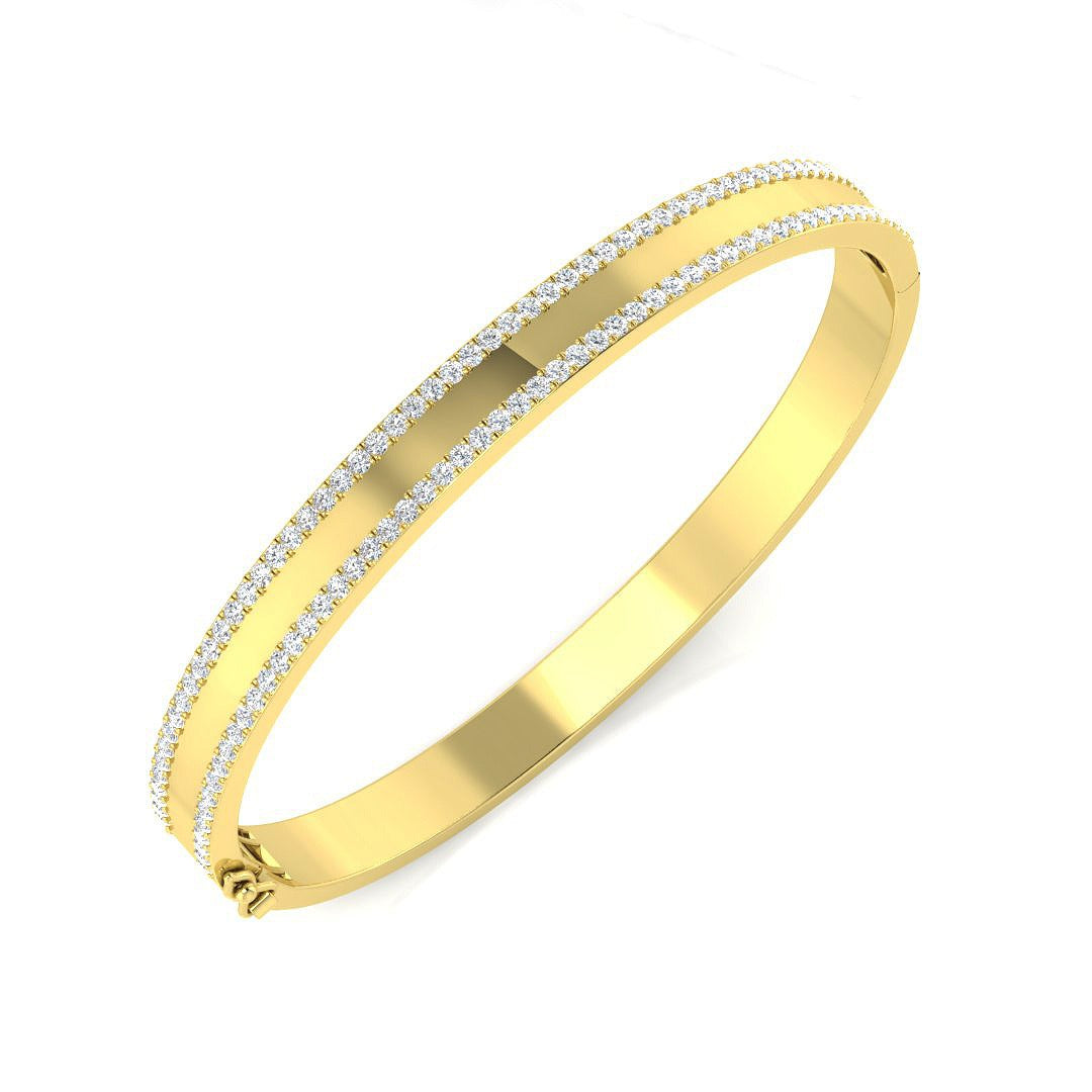 Clover Diamant-Kettenarmband mit Lünetten- und Pavé-Fassung aus Naturdiamanten in Platin