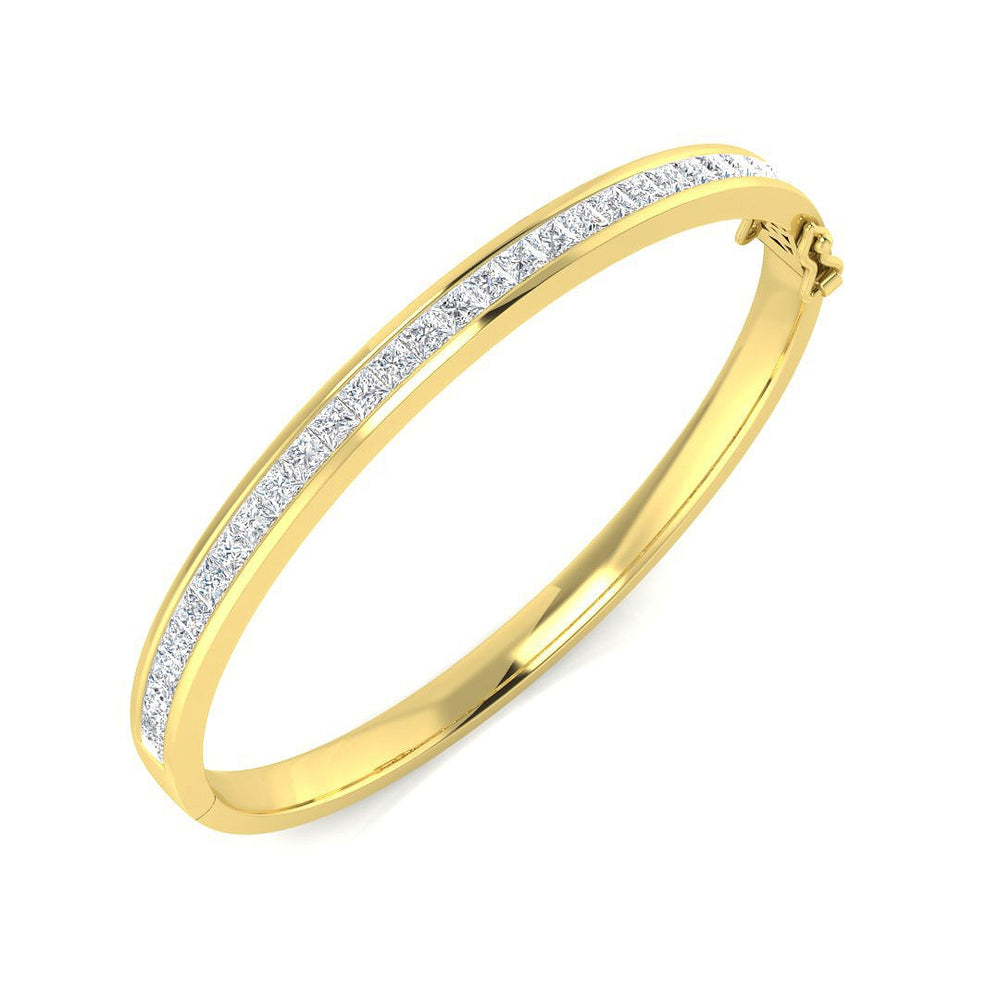 Channel Set Diamond Bangle, Hinged Diamond Bangle, Box Clasp Bangle, Luxury Diamond Bangle