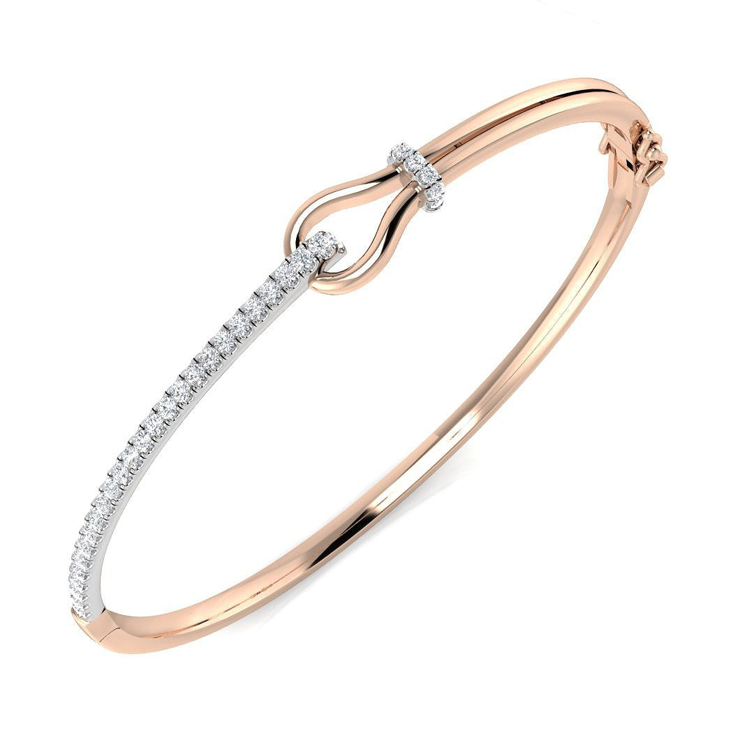 Clover Diamant-Kettenarmband mit Lünetten- und Pavé-Fassung aus Naturdiamanten in Platin