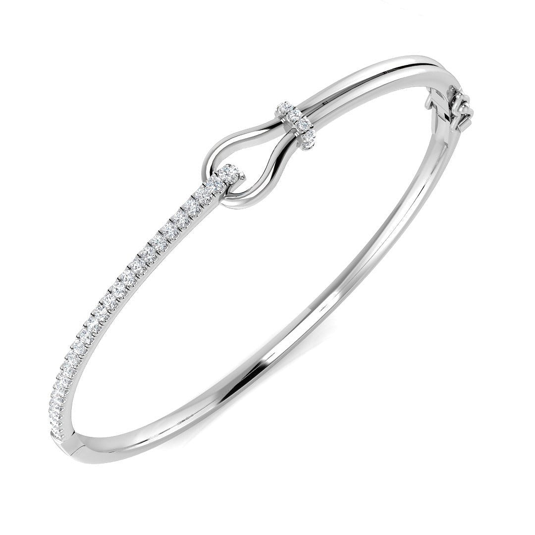 Clover Diamant-Kettenarmband mit Lünetten- und Pavé-Fassung aus Naturdiamanten in Platin