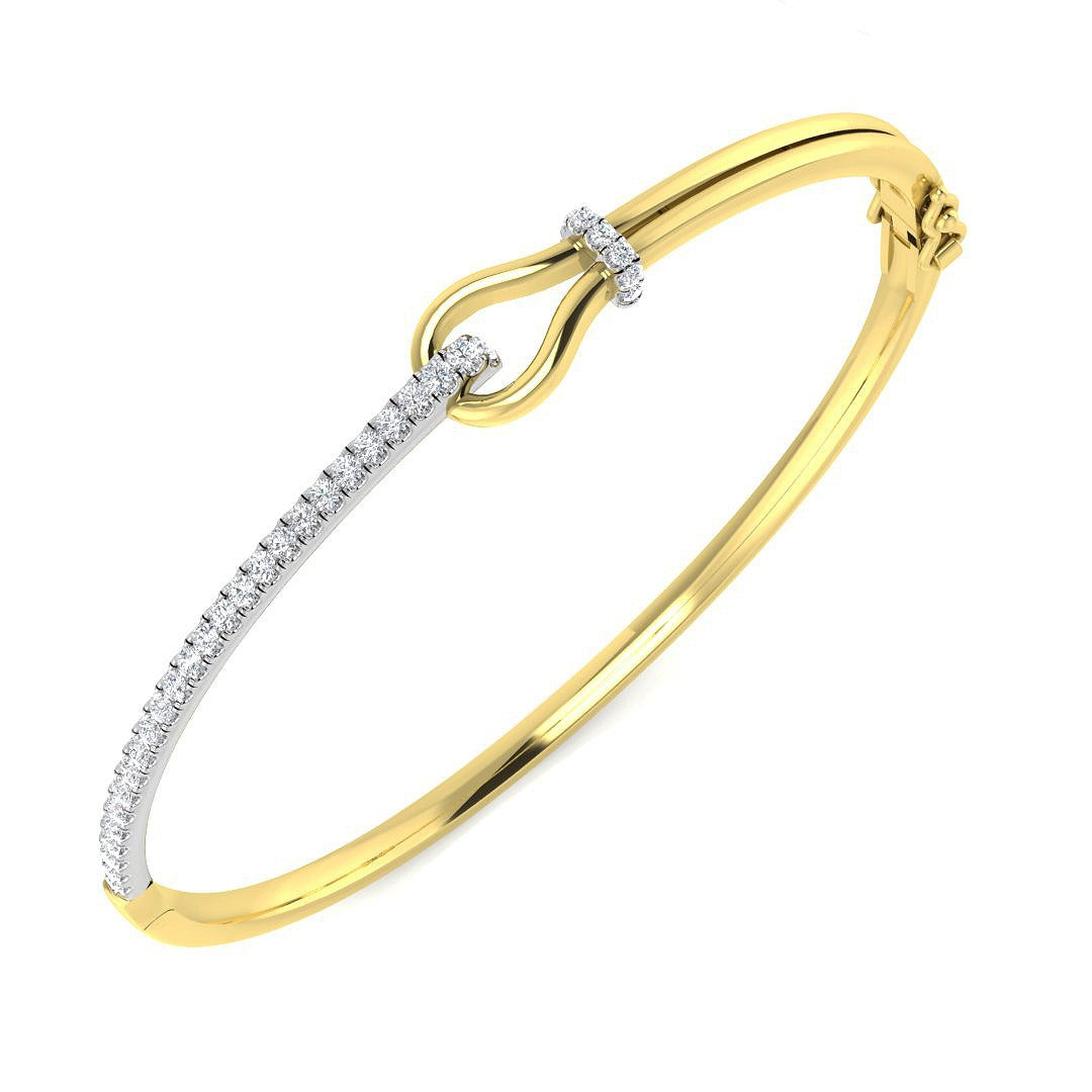 Clover Diamant-Kettenarmband mit Lünetten- und Pavé-Fassung aus Naturdiamanten in Platin