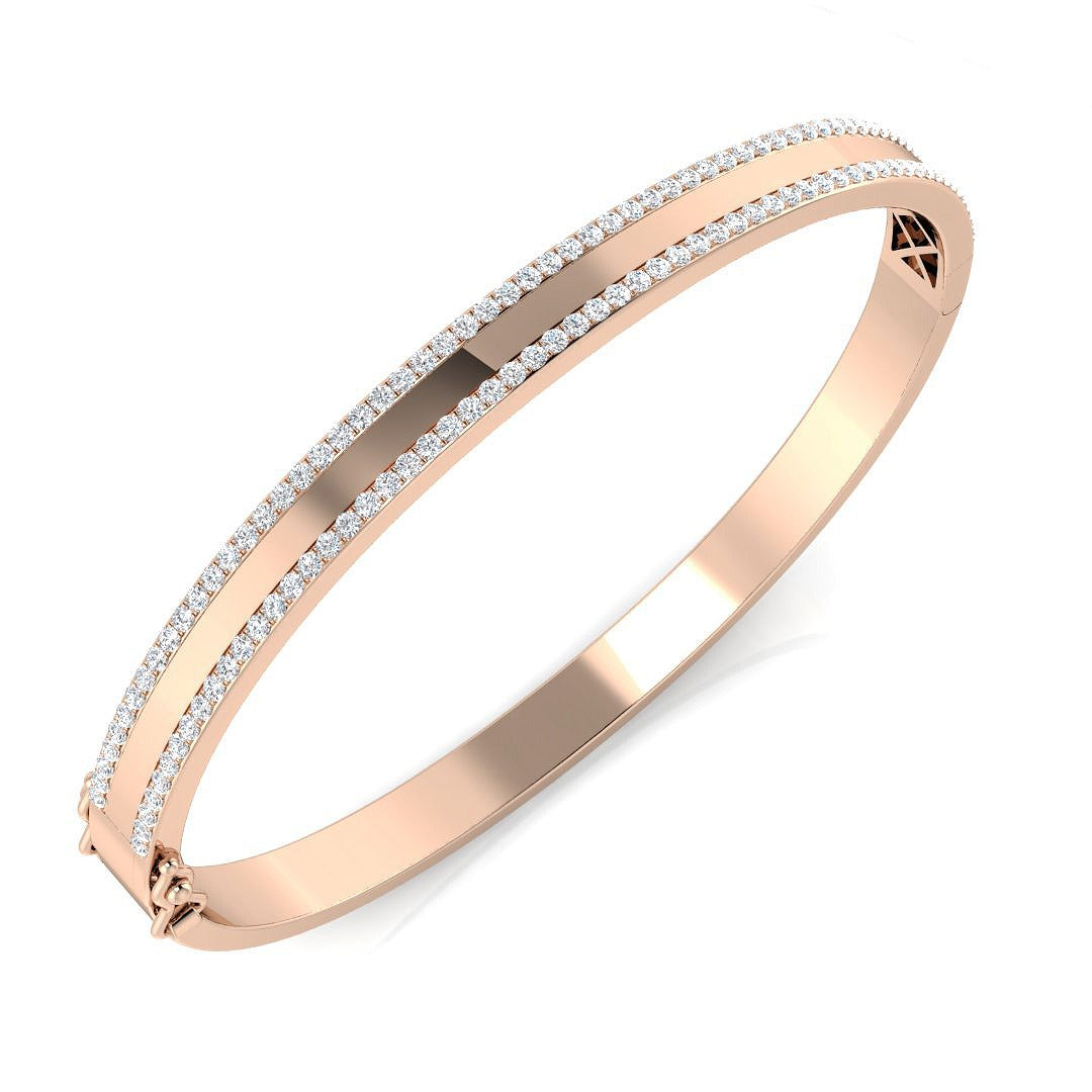 Clover Diamant-Kettenarmband mit Lünetten- und Pavé-Fassung aus Naturdiamanten in Platin