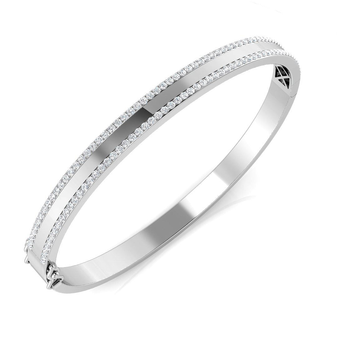 Clover Diamant-Kettenarmband mit Lünetten- und Pavé-Fassung aus Naturdiamanten in Platin
