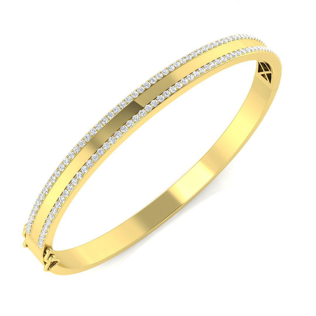 Clover Diamant-Kettenarmband mit Lünetten- und Pavé-Fassung aus Naturdiamanten in Platin