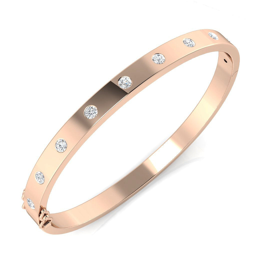 Clover Diamant-Kettenarmband mit Lünetten- und Pavé-Fassung aus Naturdiamanten in Platin