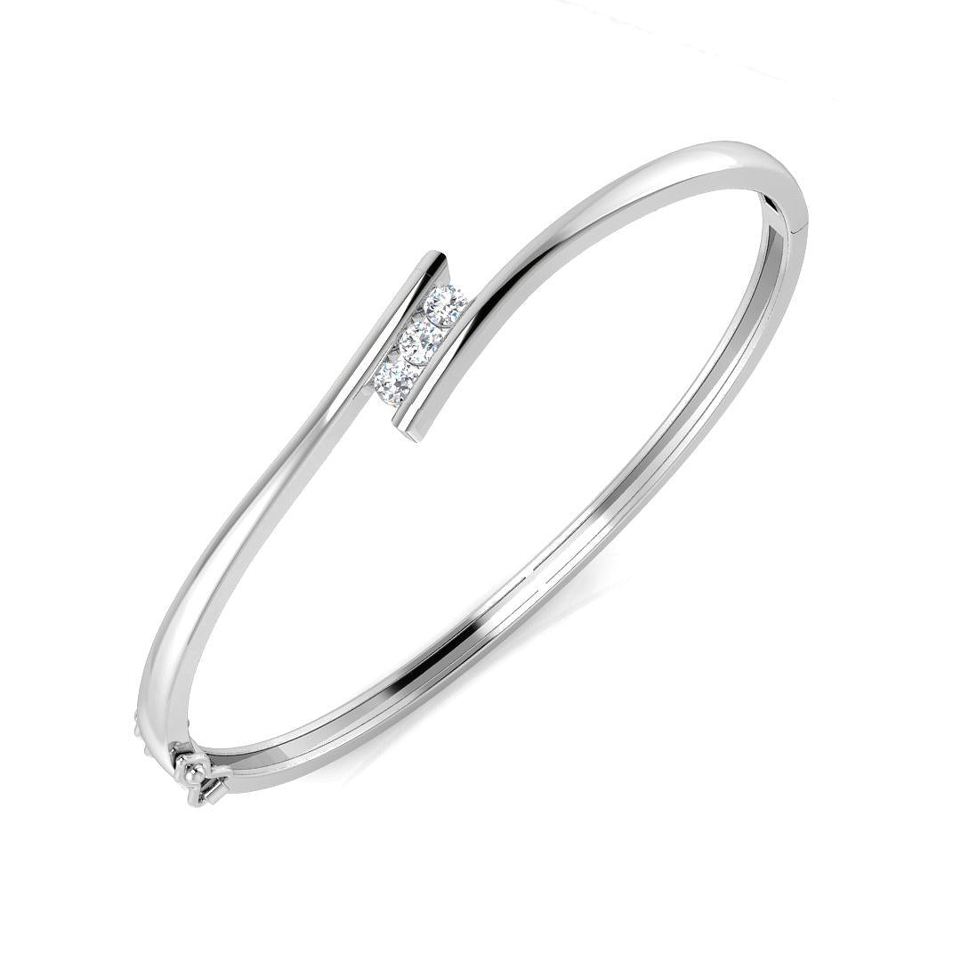 Clover Diamant-Kettenarmband mit Lünetten- und Pavé-Fassung aus Naturdiamanten in Platin