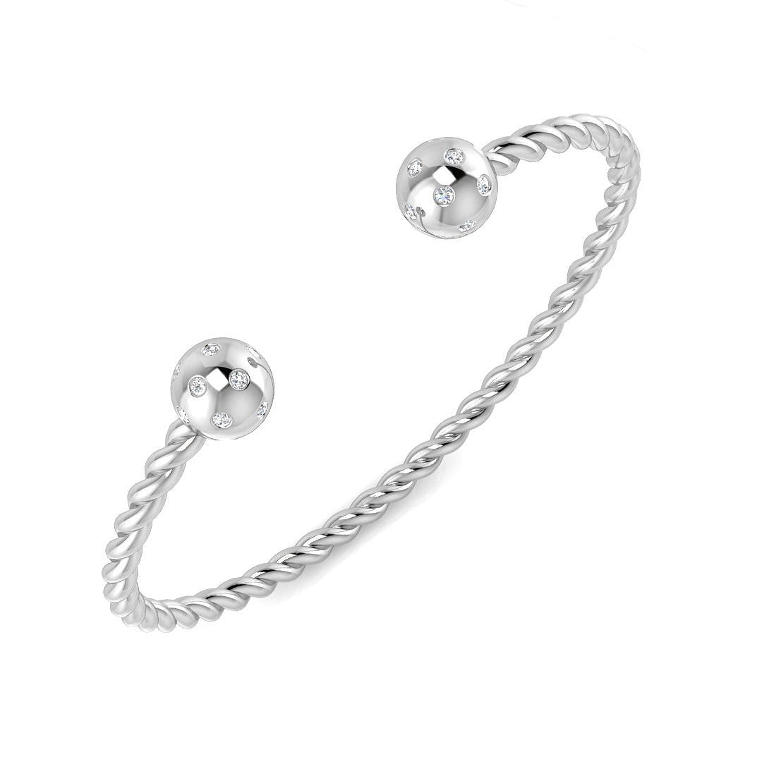 Bracelet de tennis de luxe en or et platine, serti de diamants ronds.