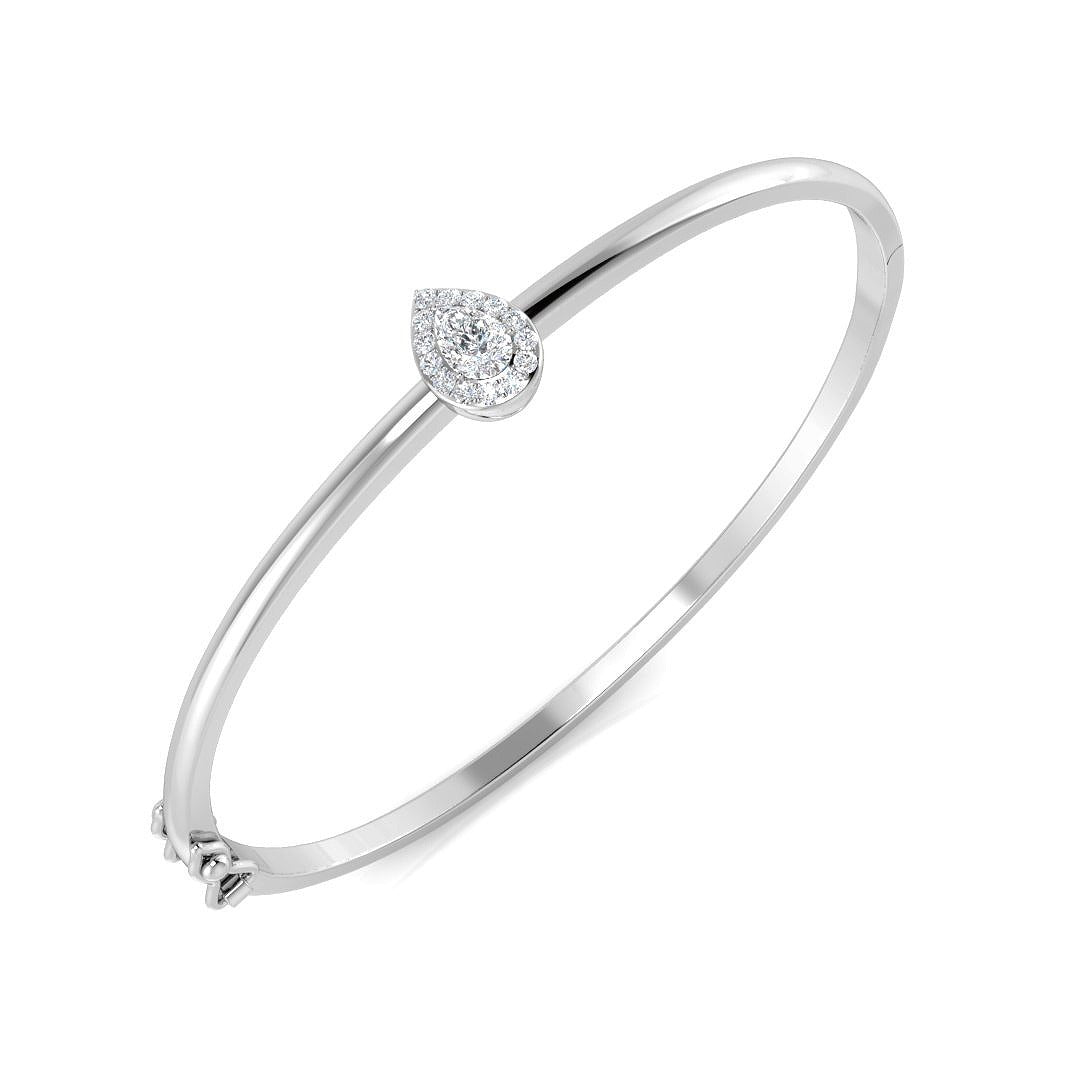 Clover Diamant-Kettenarmband mit Lünetten- und Pavé-Fassung aus Naturdiamanten in Platin