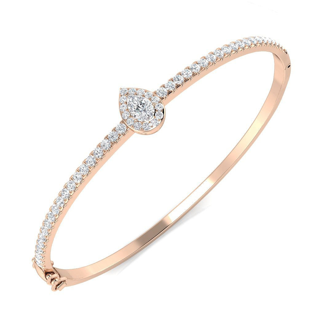 Clover Diamant-Kettenarmband mit Lünetten- und Pavé-Fassung aus Naturdiamanten in Platin