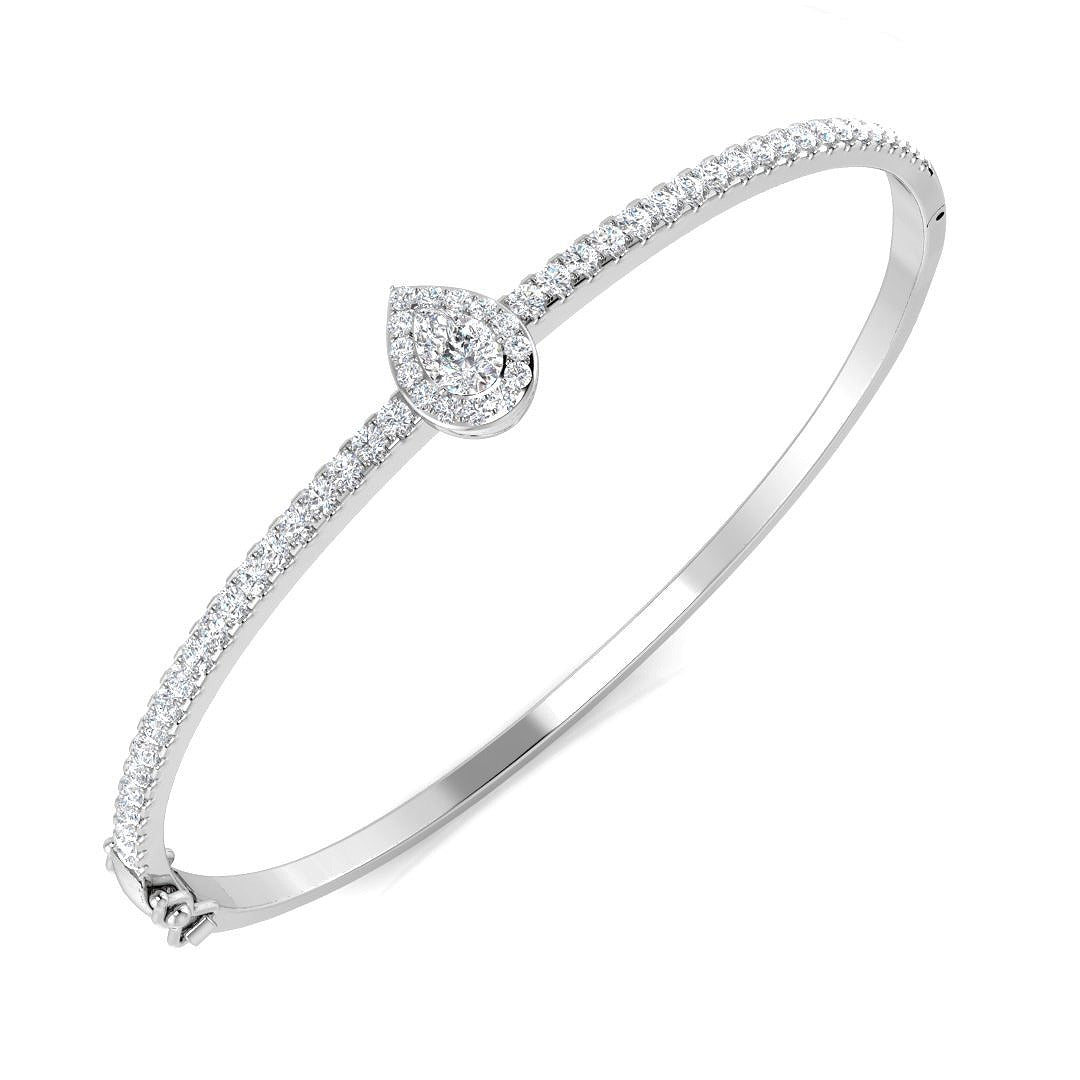 Clover Diamant-Kettenarmband mit Lünetten- und Pavé-Fassung aus Naturdiamanten in Platin