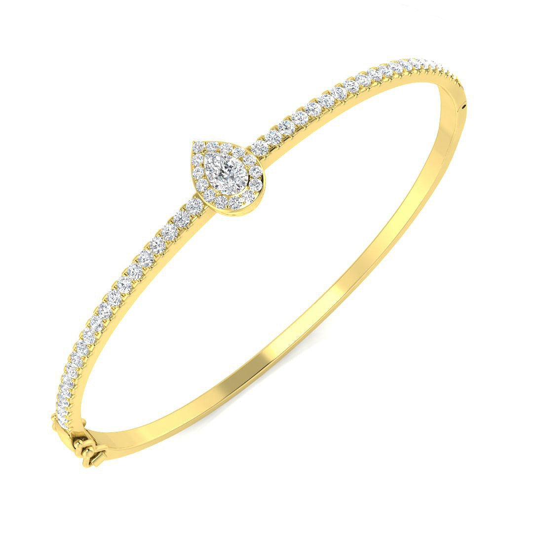 Clover Diamant-Kettenarmband mit Lünetten- und Pavé-Fassung aus Naturdiamanten in Platin