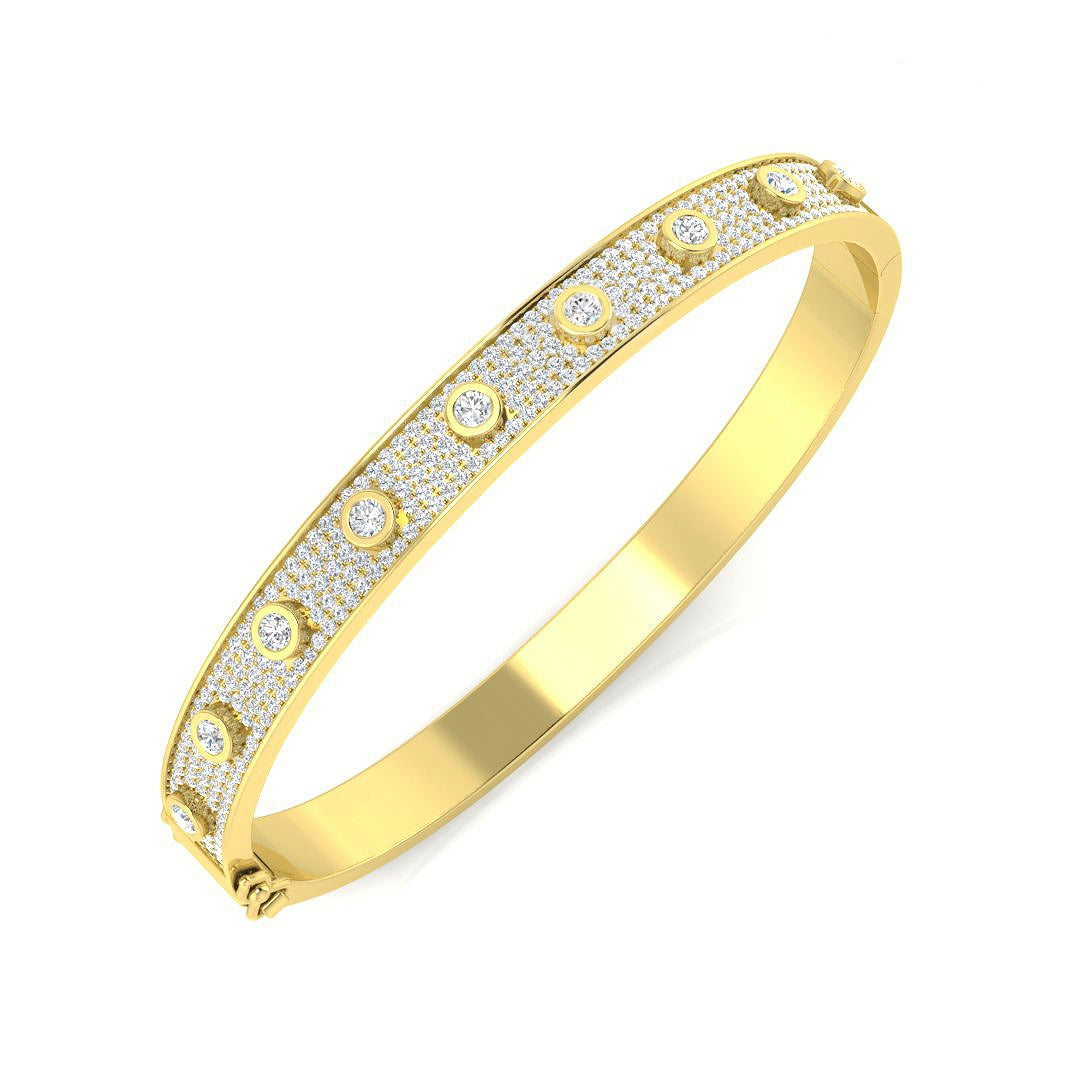 Bracelet de tennis de luxe en or et platine, serti de diamants ronds.