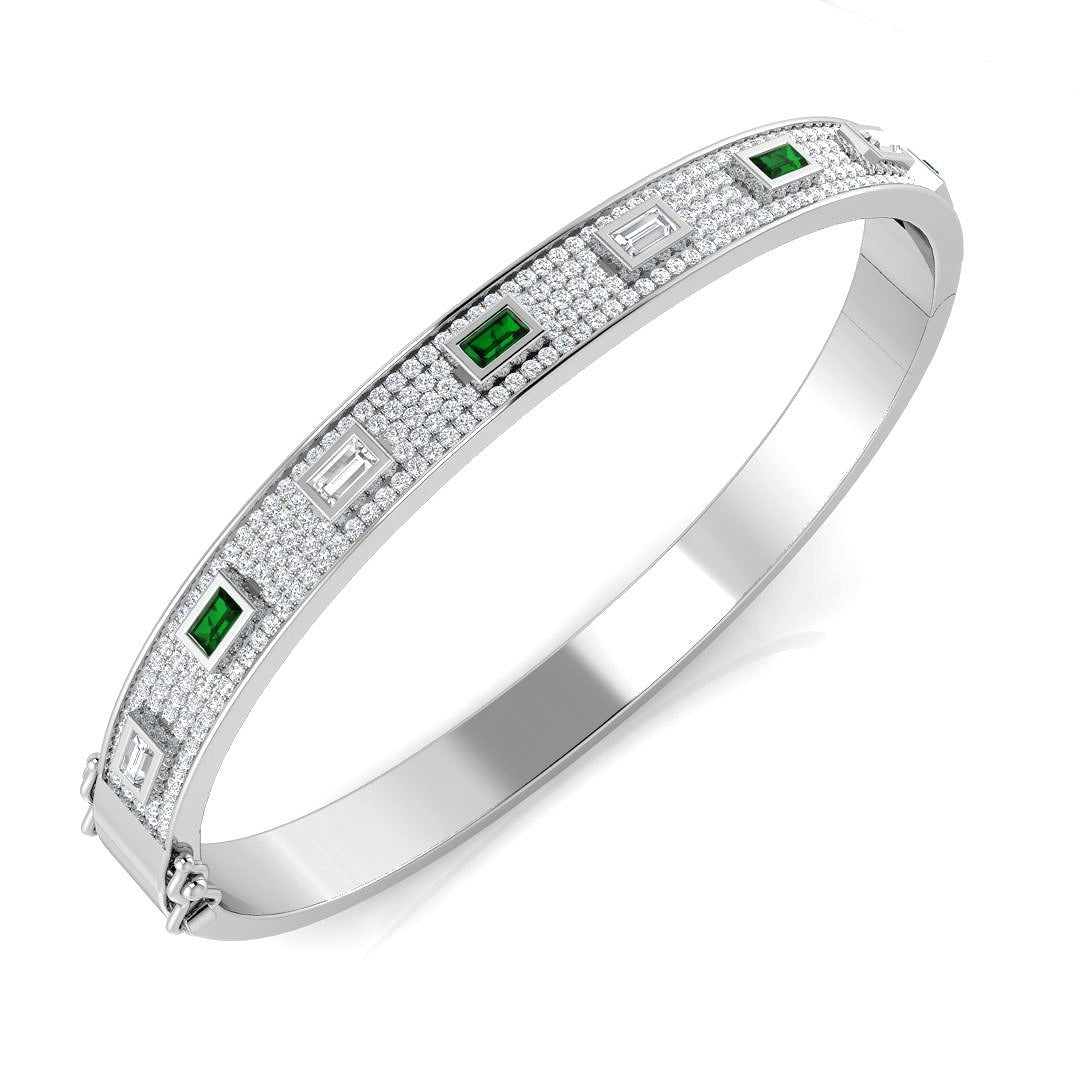 Bracelet de tennis de luxe en or et platine, serti de diamants ronds.