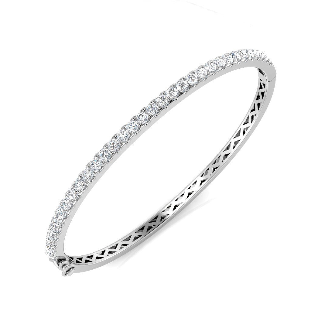 Clover Diamant-Kettenarmband mit Lünetten- und Pavé-Fassung aus Naturdiamanten in Platin