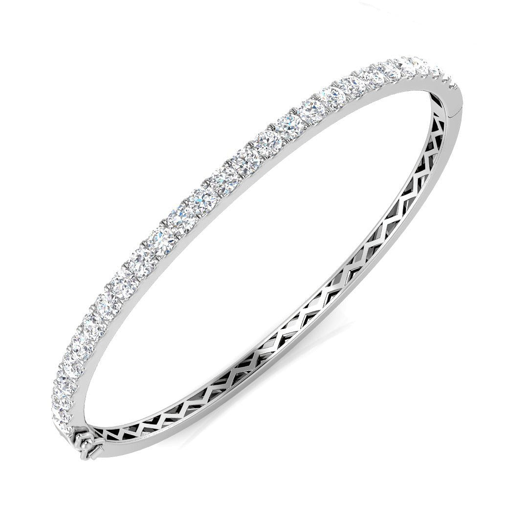 Clover Diamant-Kettenarmband mit Lünetten- und Pavé-Fassung aus Naturdiamanten in Platin