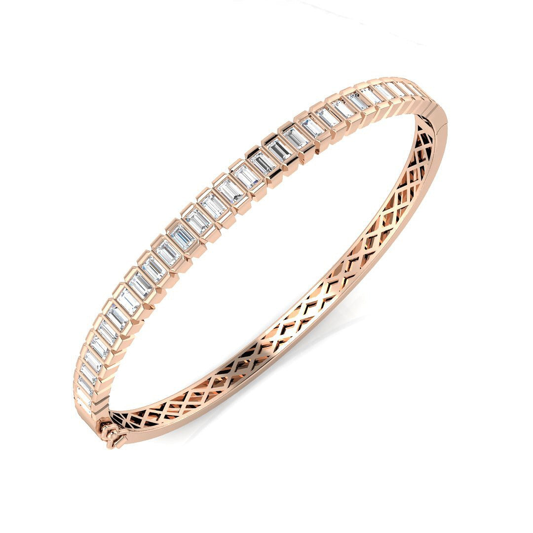 Bracelet de tennis de luxe en or et platine, serti de diamants ronds.