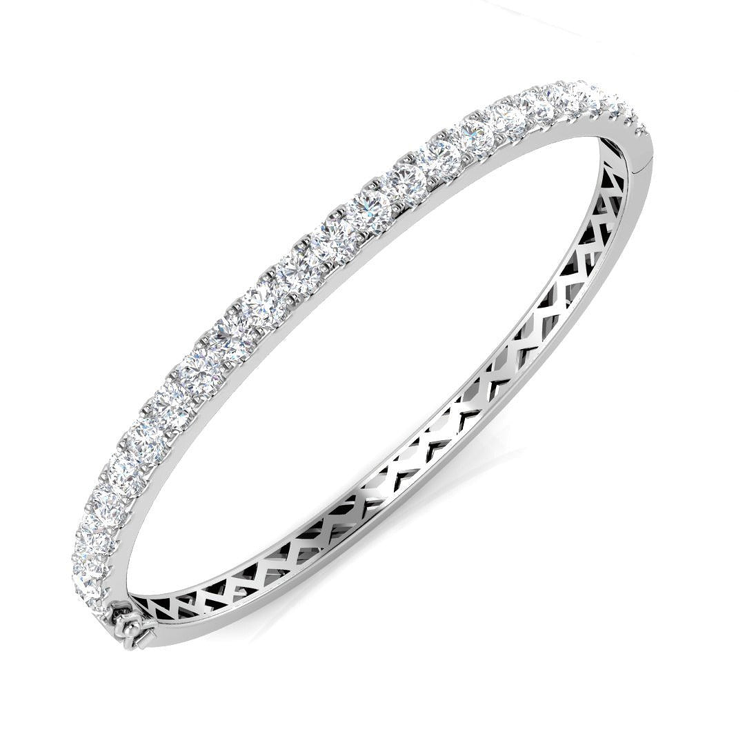 Clover Diamant-Kettenarmband mit Lünetten- und Pavé-Fassung aus Naturdiamanten in Platin