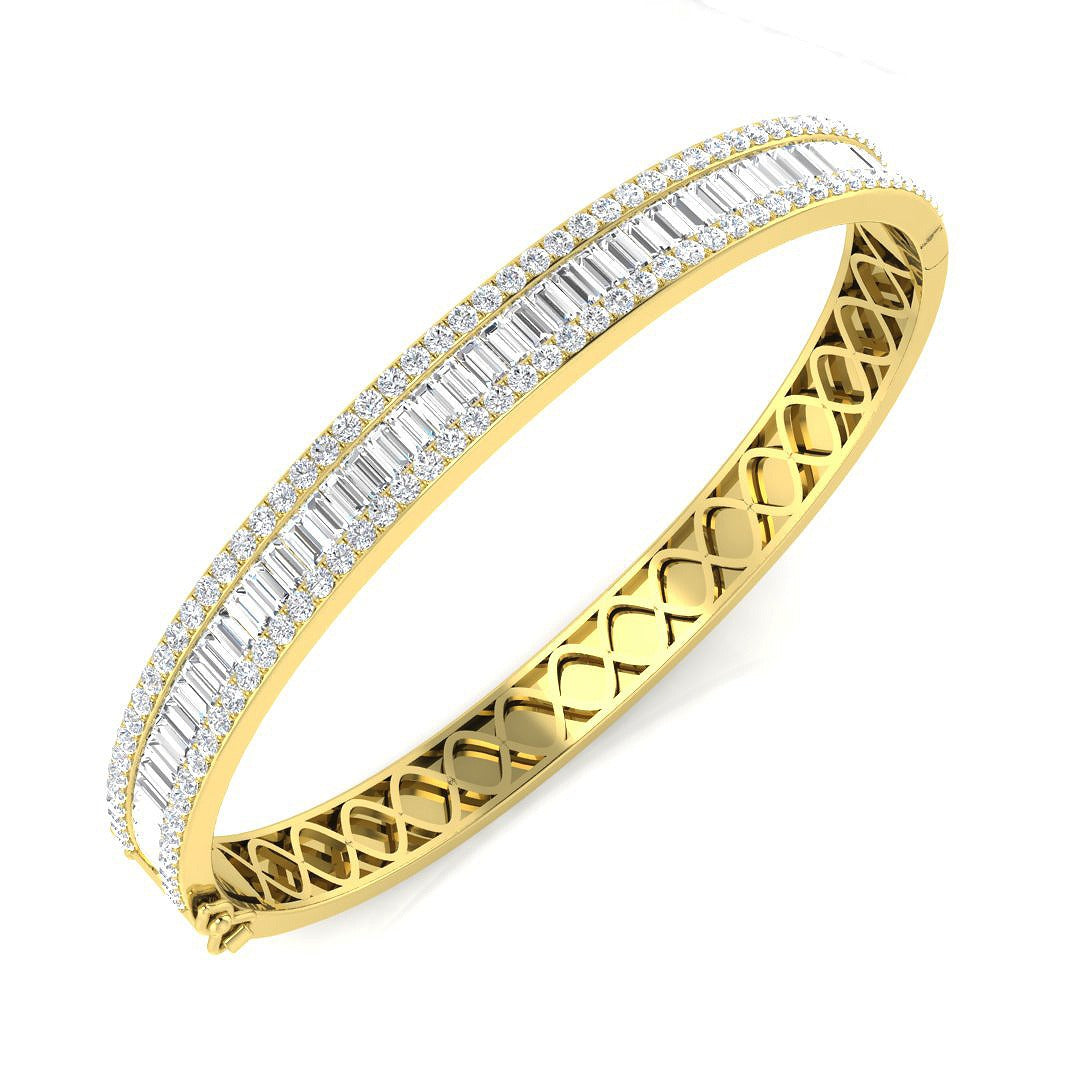 Clover Diamant-Kettenarmband mit Lünetten- und Pavé-Fassung aus Naturdiamanten in Platin