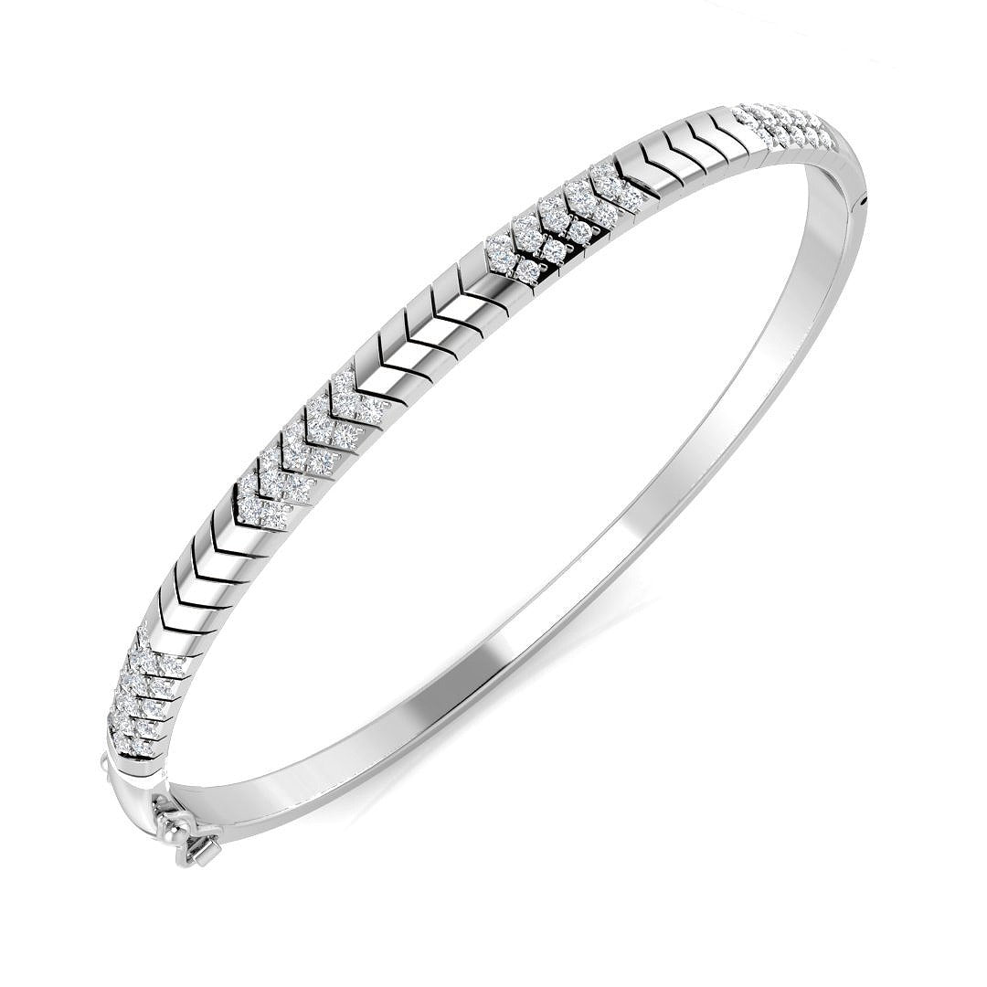 Clover Diamant-Kettenarmband mit Lünetten- und Pavé-Fassung aus Naturdiamanten in Platin