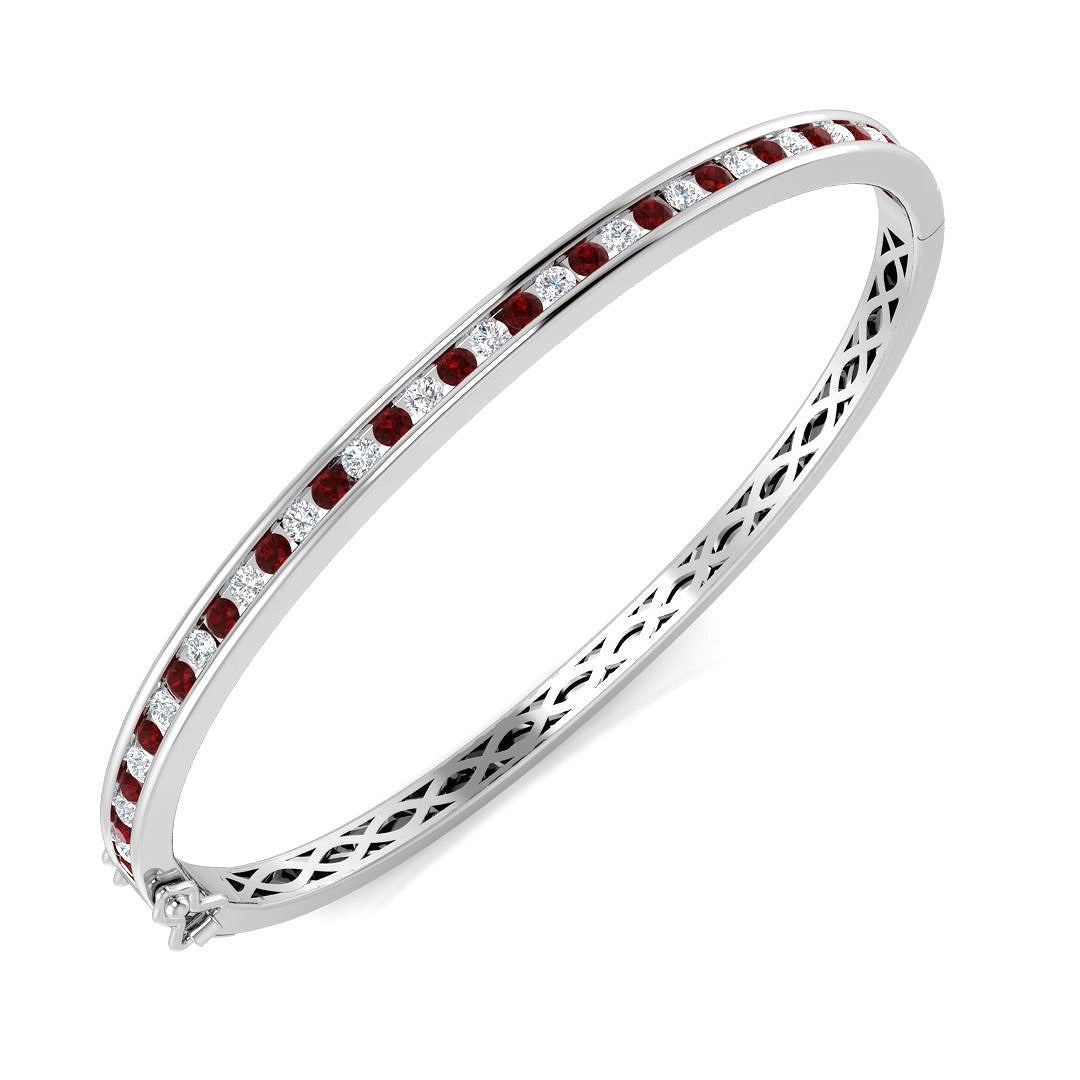 Bracelet de tennis de luxe en or et platine, serti de diamants ronds.
