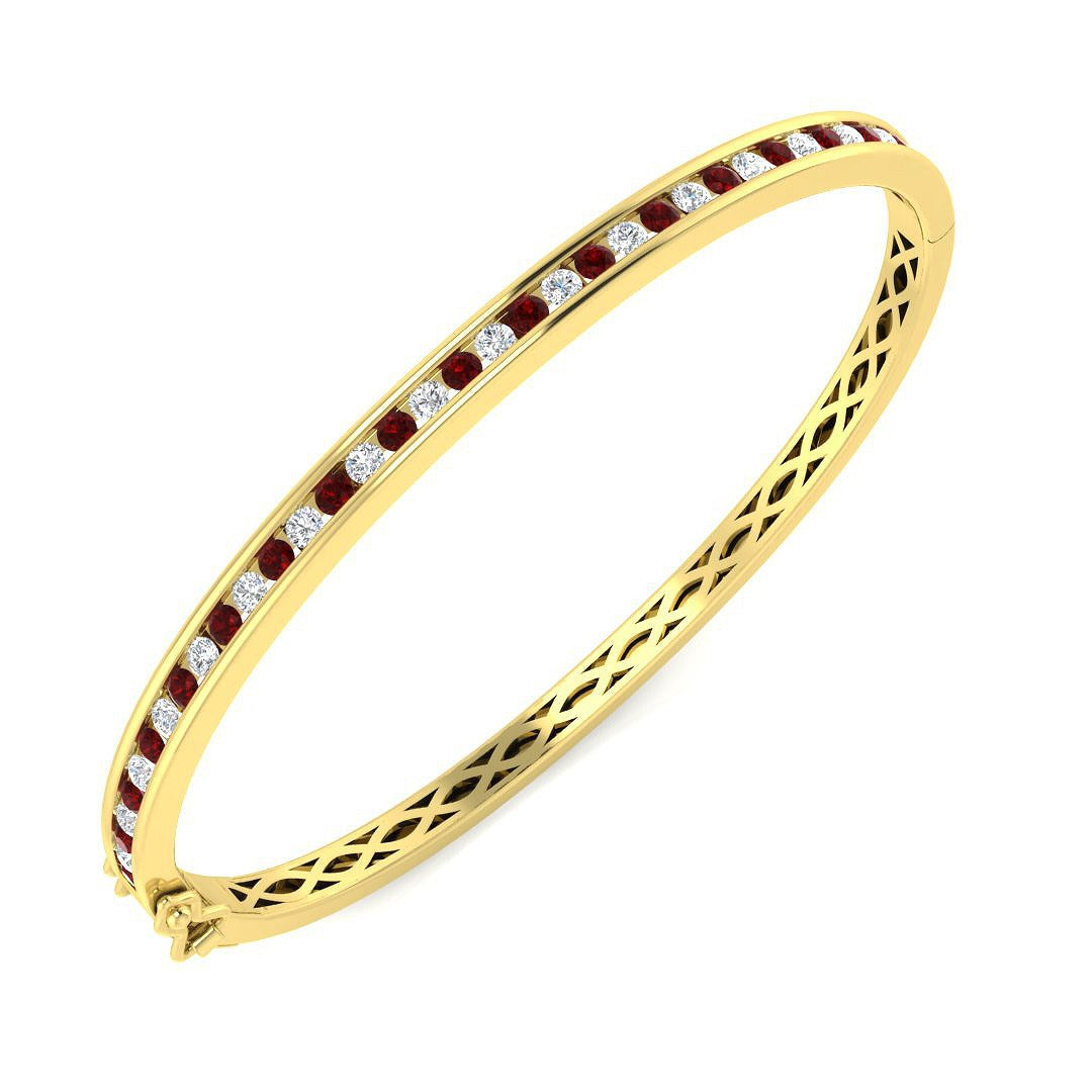 Bracelet de tennis de luxe en or et platine, serti de diamants ronds.