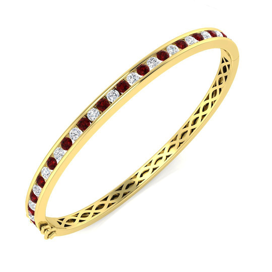 Bracelet de tennis de luxe en or et platine, serti de diamants ronds.