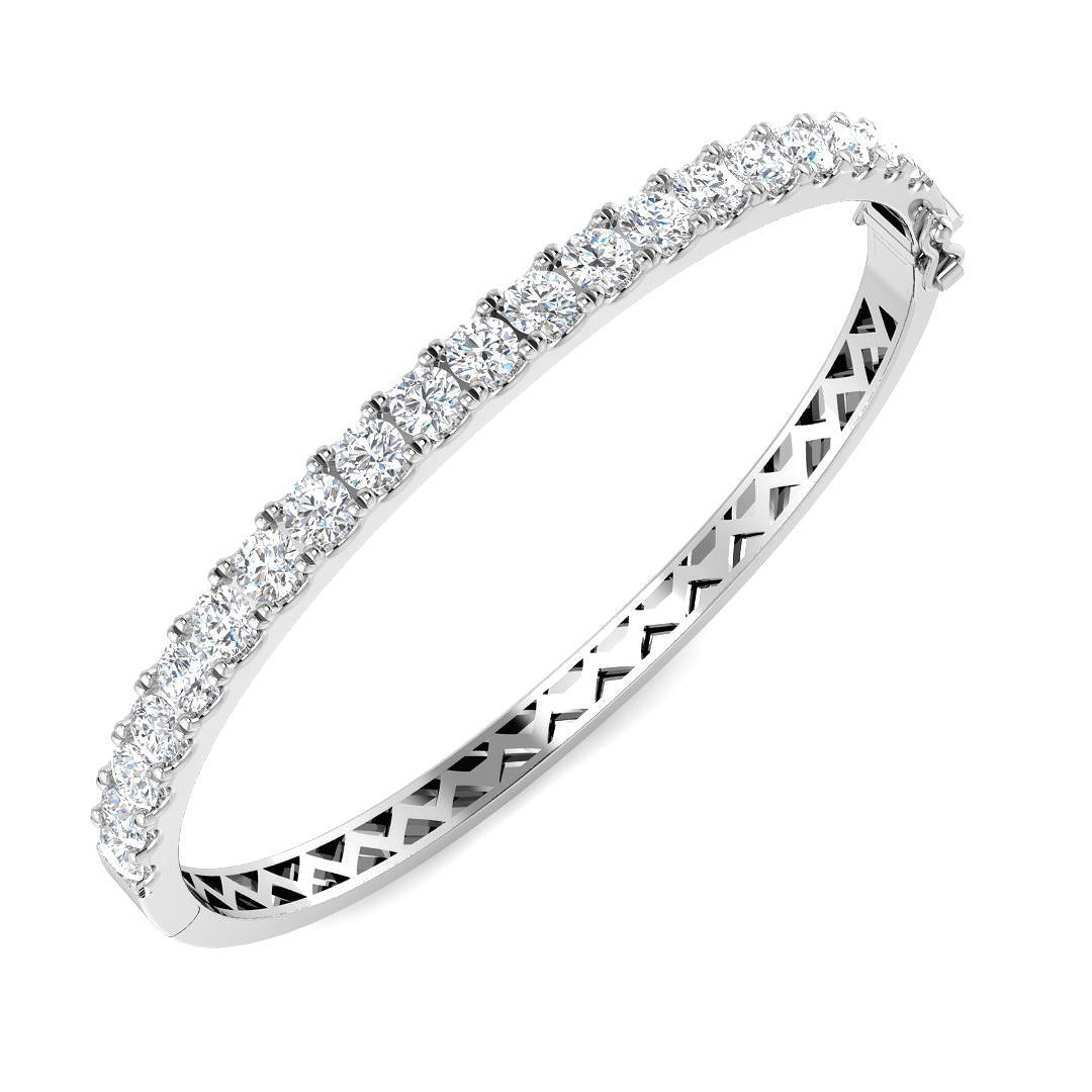 Clover Diamant-Kettenarmband mit Lünetten- und Pavé-Fassung aus Naturdiamanten in Platin