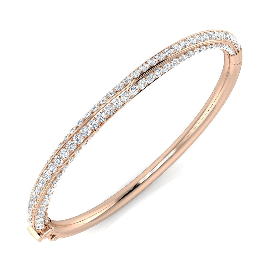 Clover Diamant-Kettenarmband mit Lünetten- und Pavé-Fassung aus Naturdiamanten in Platin