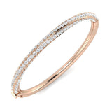 Clover Diamant-Kettenarmband mit Lünetten- und Pavé-Fassung aus Naturdiamanten in Platin