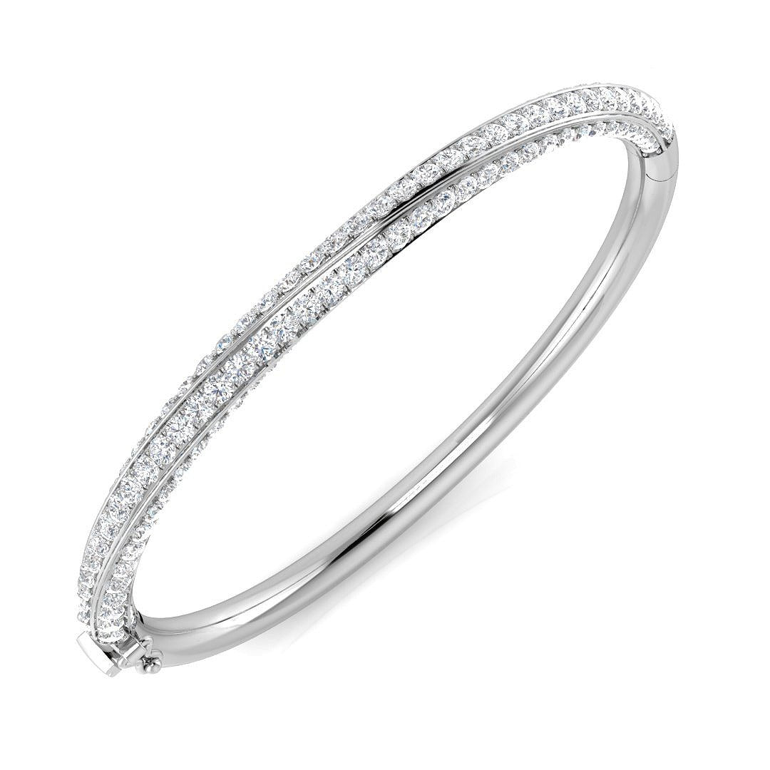 Clover Diamant-Kettenarmband mit Lünetten- und Pavé-Fassung aus Naturdiamanten in Platin