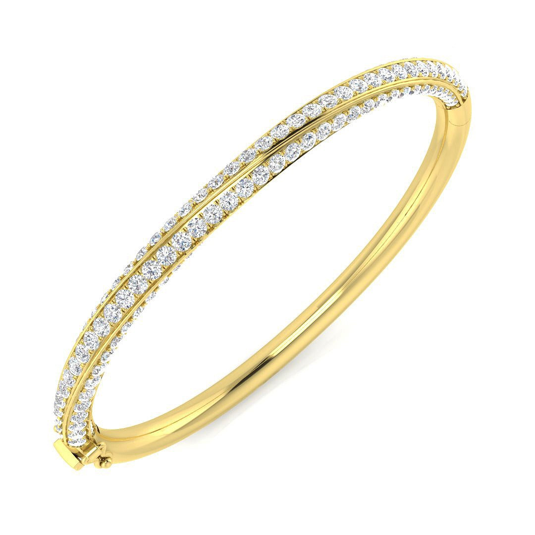 Clover Diamant-Kettenarmband mit Lünetten- und Pavé-Fassung aus Naturdiamanten in Platin