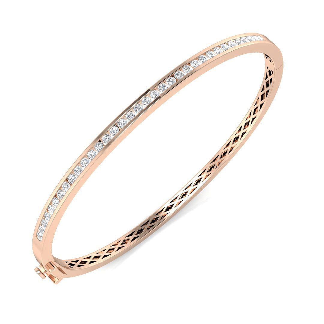 Clover Diamant-Kettenarmband mit Lünetten- und Pavé-Fassung aus Naturdiamanten in Platin
