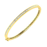 Clover Diamant-Kettenarmband mit Lünetten- und Pavé-Fassung aus Naturdiamanten in Platin