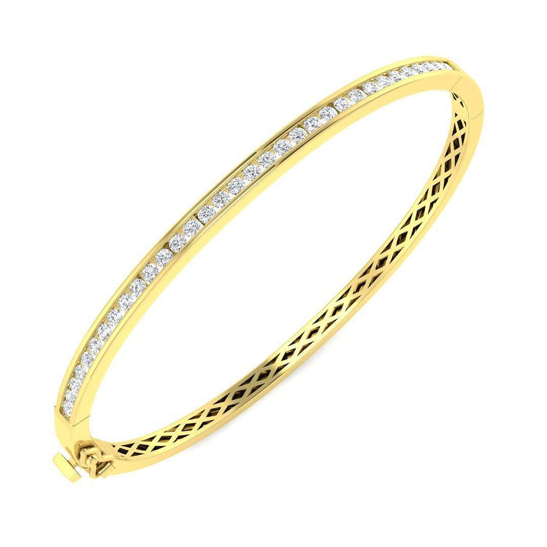 Clover Diamant-Kettenarmband mit Lünetten- und Pavé-Fassung aus Naturdiamanten in Platin