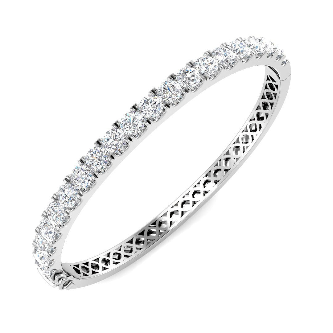 Clover Diamant-Kettenarmband mit Lünetten- und Pavé-Fassung aus Naturdiamanten in Platin