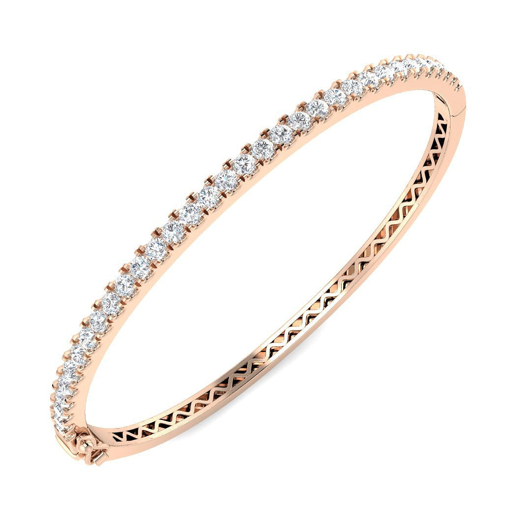 Bracelet de tennis de luxe en or et platine, serti de diamants ronds.