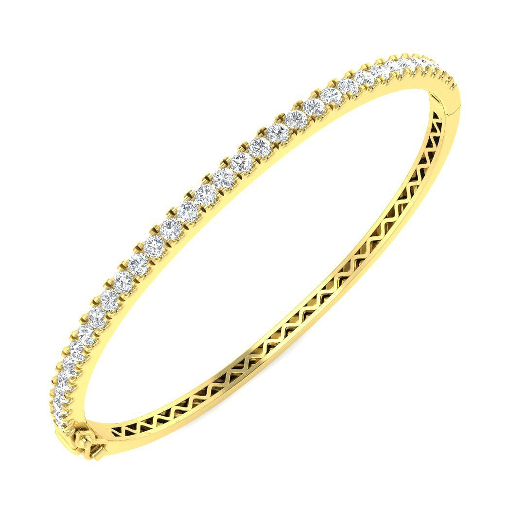 Bracelet de tennis de luxe en or et platine, serti de diamants ronds.