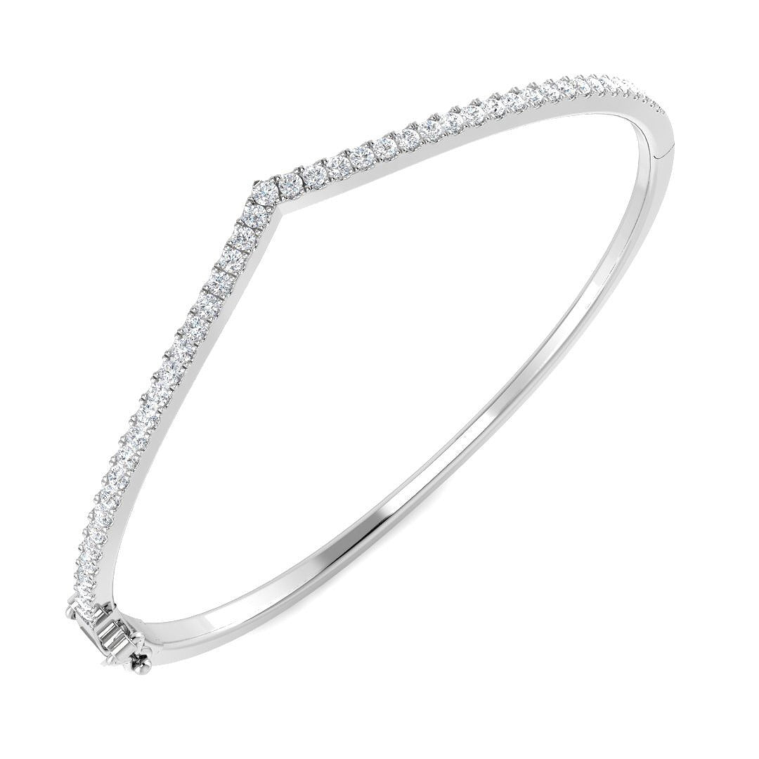 Clover Diamant-Kettenarmband mit Lünetten- und Pavé-Fassung aus Naturdiamanten in Platin