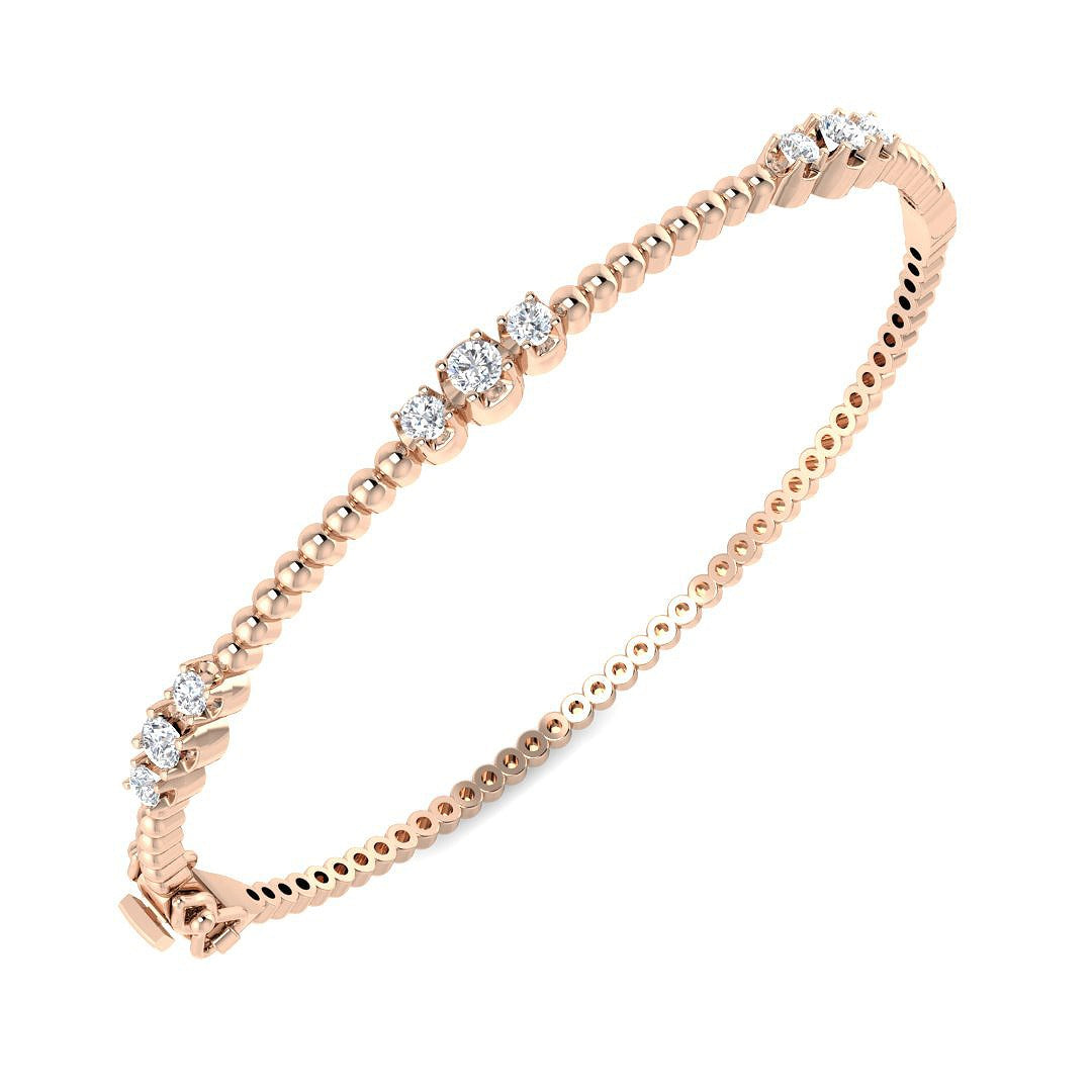 Clover Diamant-Kettenarmband mit Lünetten- und Pavé-Fassung aus Naturdiamanten in Platin