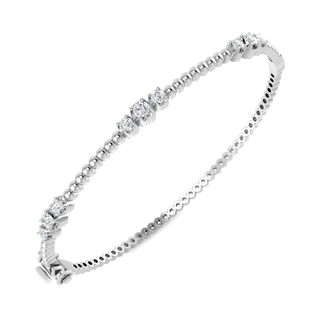 Clover Diamant-Kettenarmband mit Lünetten- und Pavé-Fassung aus Naturdiamanten in Platin